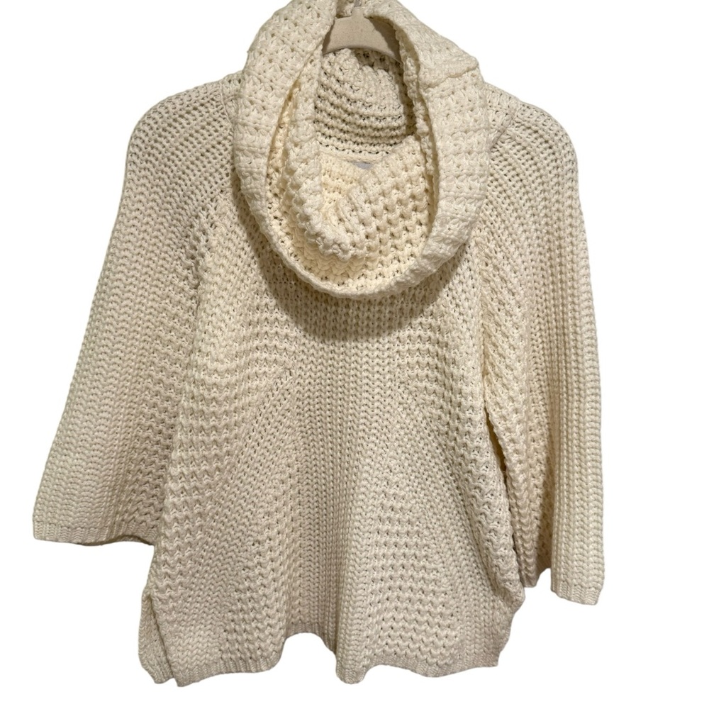 Classic Cream Cowl Neck Sweater - Perfect Weight - Size 8